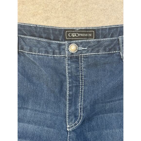 Cato Premium Bling Flap Pocket Dark Denim Jeans 26W Plus Pearl Button Western - Picture 6 of 6